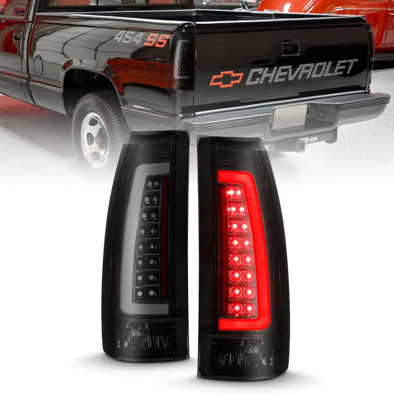 Anzo 1999-2000 Cadillac Escalade Led Taillights Black Housing Smoke Lens Pair 1