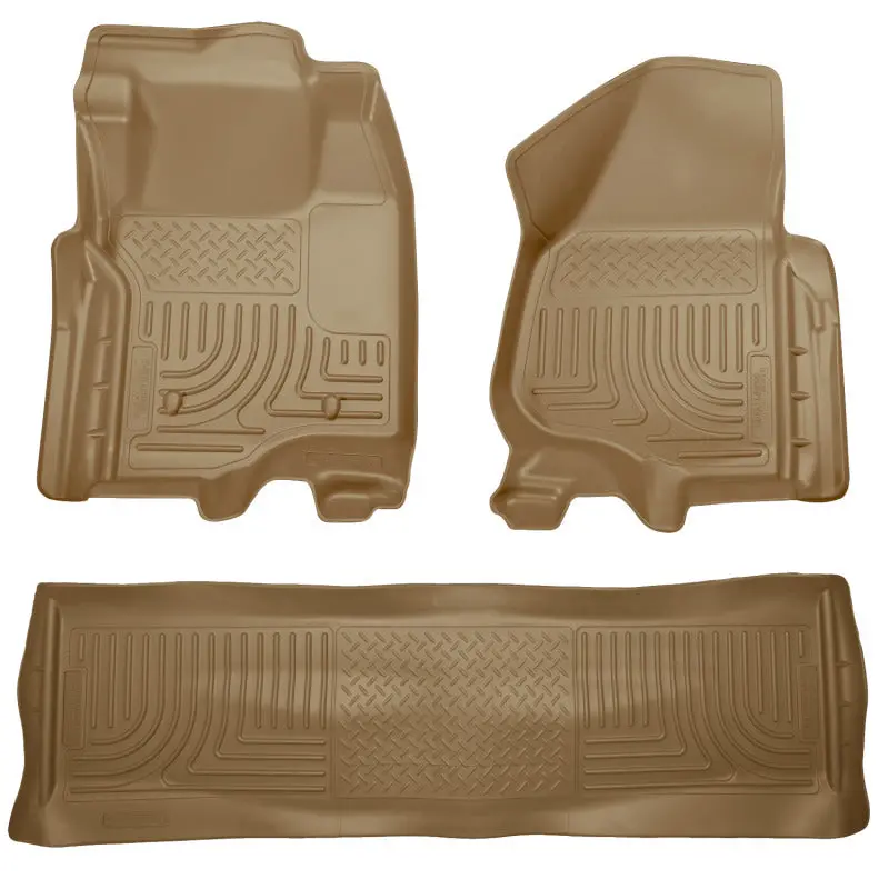 Husky Liners 11-12 Ford Sd Crew Cab Weatherbeater Combo Tan Floor Liners (W/O Manual Trans Case) 1