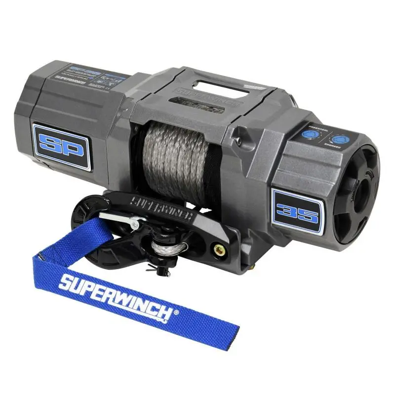 Superwinch 3500 Lbs 12V Dc 7/32In X 40Ft Synthetic Rope Hawse Fairlead Sp 35Sr Winch 1