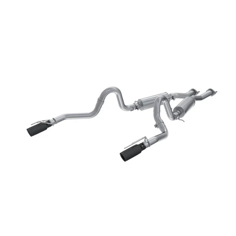 Mbrp 99-04 Ford Mustang Gt 4.6L 2.5In. Dual Split Rear Al Cat Back W/ 3.5In. Dual Wall Blk. Tips 1
