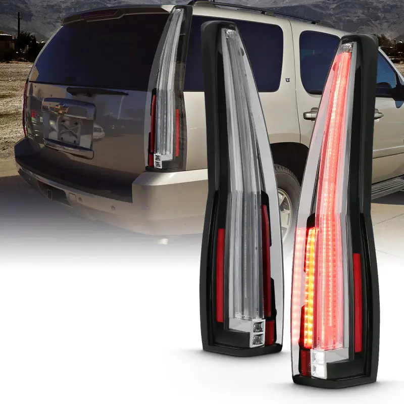 Anzo 2007-2014 Chevrolet Tahoe Led Taillights Red/Clear 1