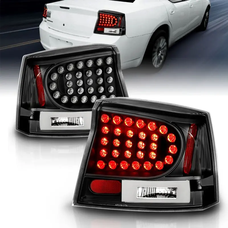 Anzo 2006-2008 Dodge Charger Led Taillights Black 1