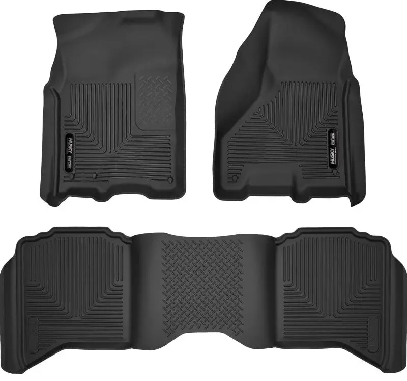 Husky Liners 2012 Dodge Ram 1500/2500/3500 Crew Cab Weatherbeater Combo Black Floor Liners 1