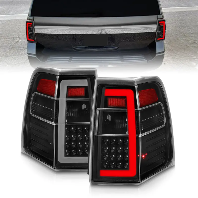 Anzo 07-17 Ford Expedition Led Taillights W/ Light Bar Black Housing Clear Lens 1