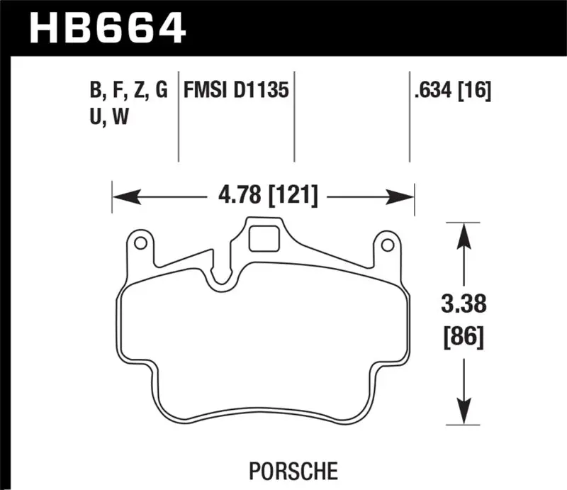 Hawk 05-08 Porsche 911 Carrera Front & Rear / 07-08 Cayman Front Perf Ceramic Street Brake Pads 1