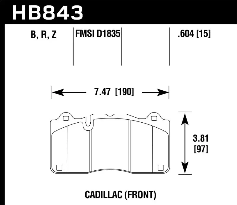 Hawk 2018 Chevrolet Camaro Zl1 Hps 5.0 Front Brake Pads 1