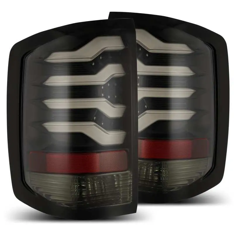 Alpharex 14-18 Chevrolet Silverado 1500 Pro-Series Led Tail Lights Jet Black 1