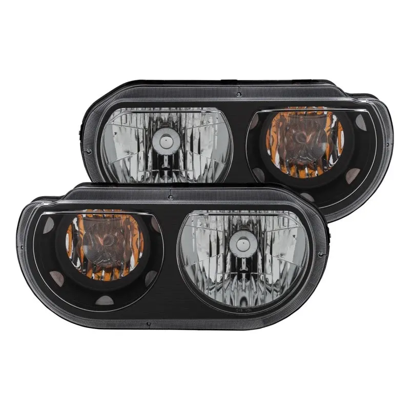 Anzo 2008-2014 Dodge Challenger Crystal Headlights Black 1