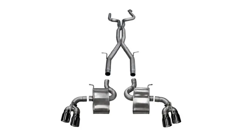 Corsa 2016-23 Chevy Camaro Ss/Zl1 Xtreme+ 2.75In Cat-Back Dual Rear Exit W/ Twin 4In Black Pvd Tips 1