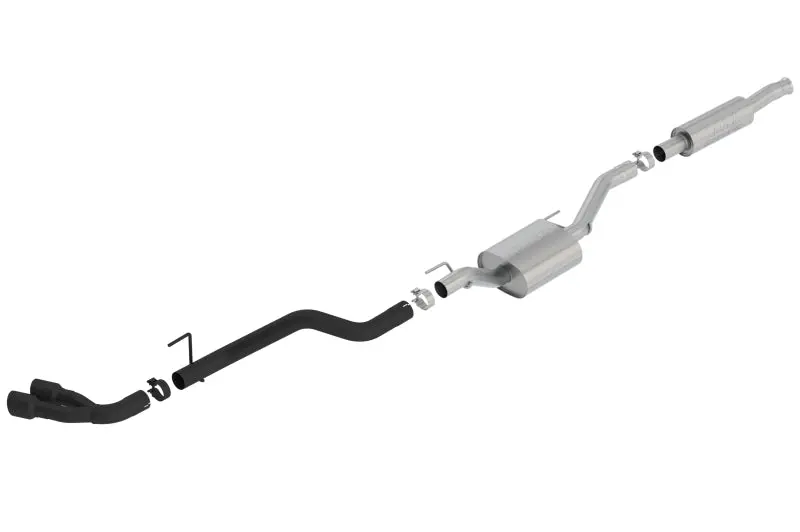 Borla 2020+ Jeep Gladiator Jt 3.6L V6 S-Type Single Side Catback W/ Dual Black Tips 1