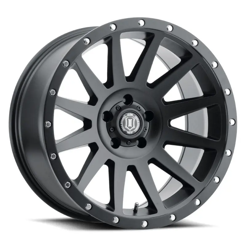 Icon Compression 20X10 5X5 -12Mm Offset 5In Bs 71.5Mm Bore Satin Black Wheel 1