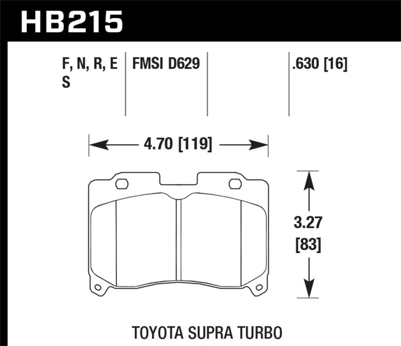 Hawk 93-98 Toyota Supra Tt Hps 5.0 Street Front Brake Pads 1