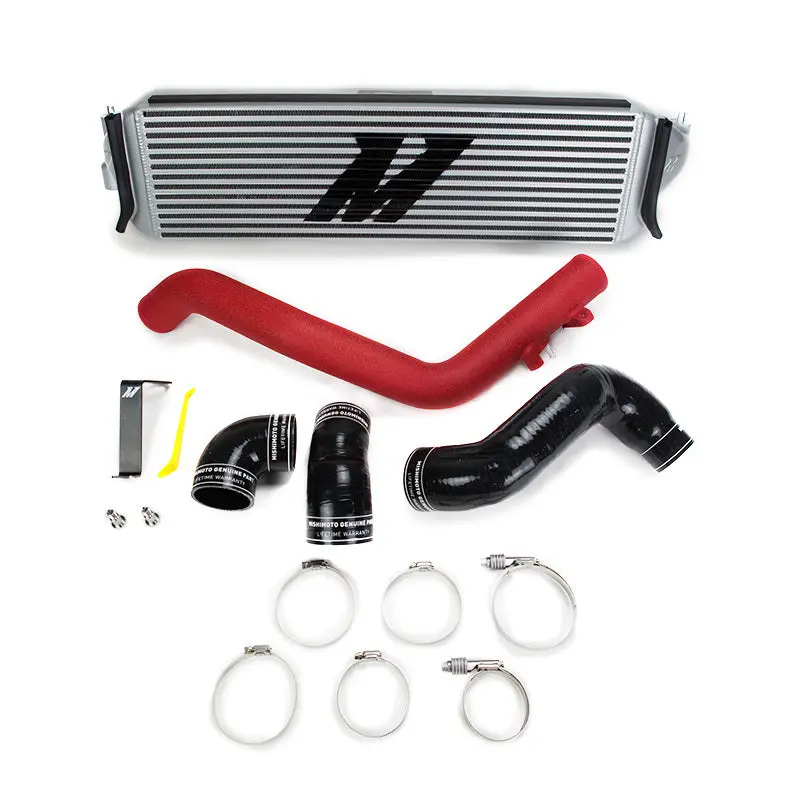 Mishimoto 2017+ Honda Civic Type R Intercooler Kit - Silver Intercooler Red Piping 2