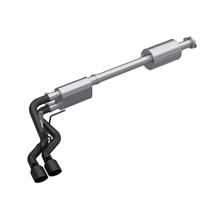 Mbrp 2021+ Ford F150 Black Coated Dual Pre-Axle (Street Profile) 2.5In Od Tips 3In Cat Back Exhaust 1