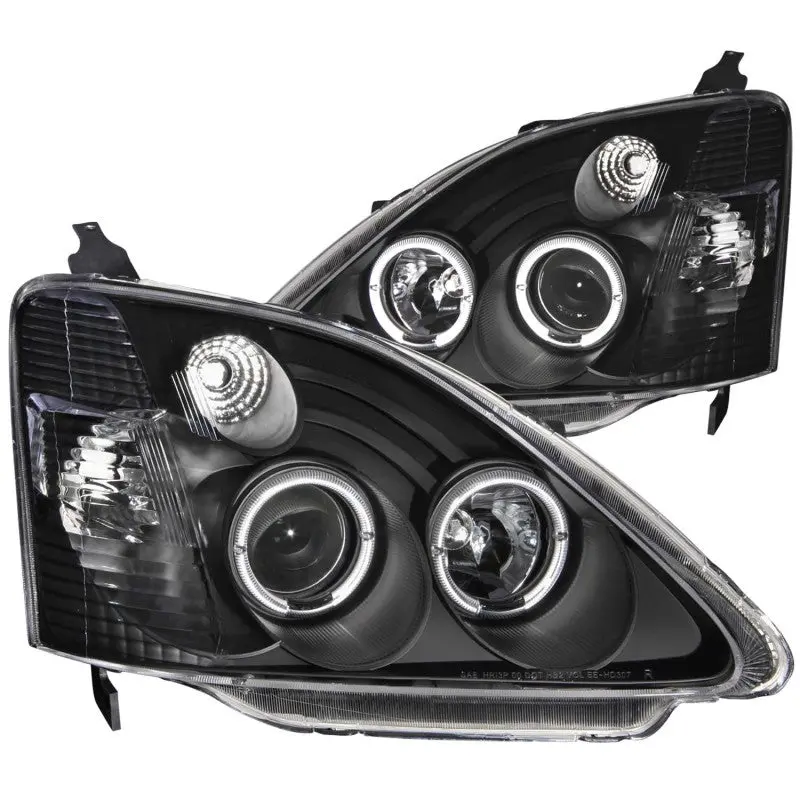 Anzo 2002-2004 Honda Civic Projector Headlights W/ Halo Black 1
