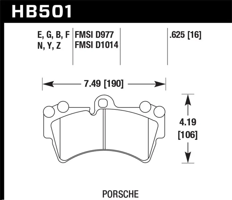 Hawk 2007-2014 Audi Q7 Premium Hps 5.0 Front Brake Pads 1