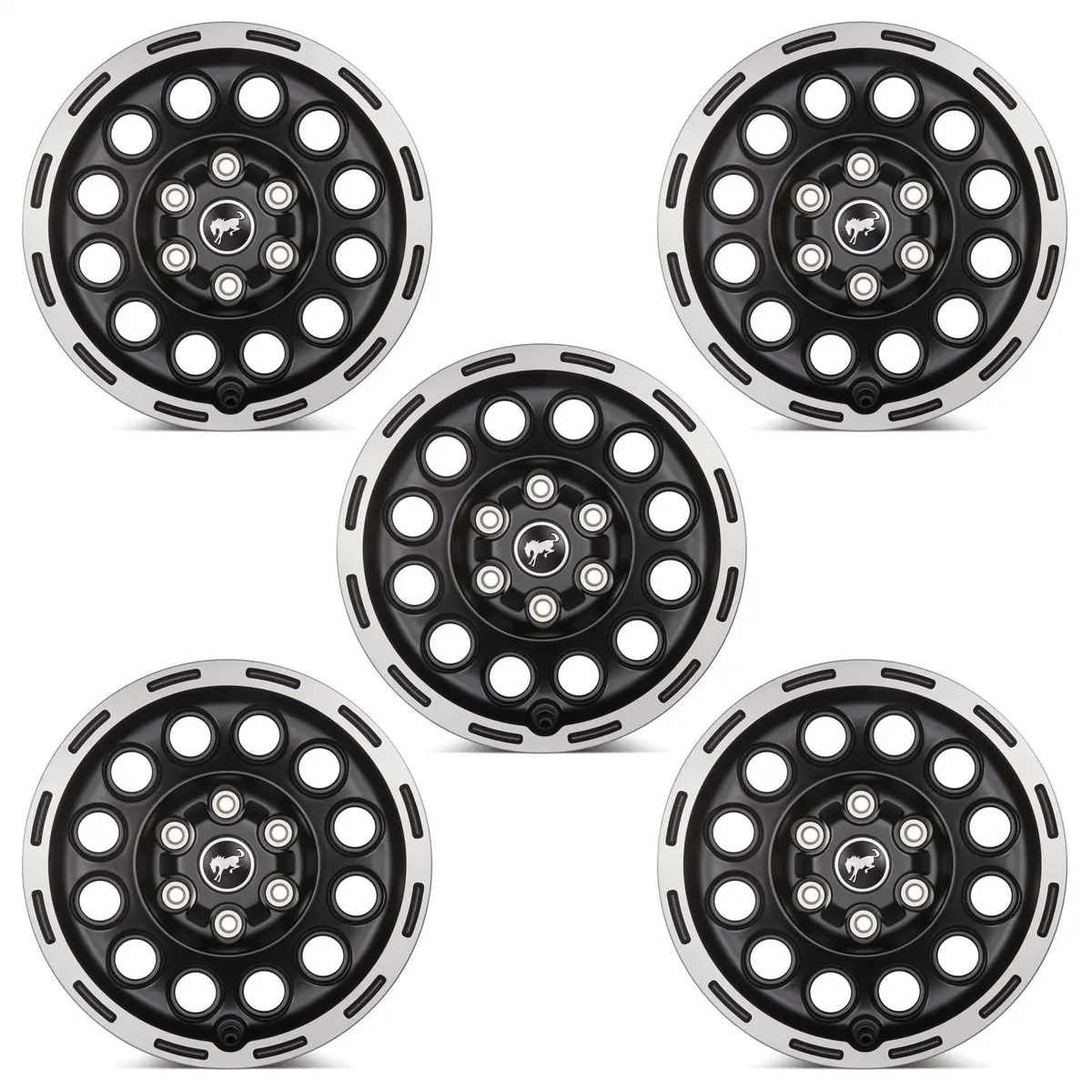 2021+ Bronco 17" X 8.0" Wheel Kit - Machined Face/Matte Black 1