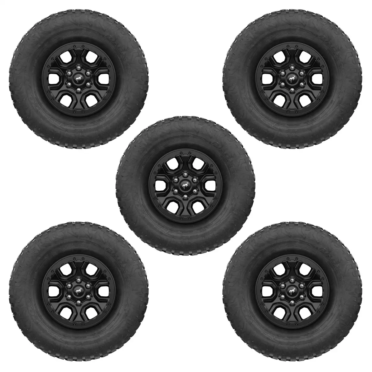 2021+ Bronco Bead Lock Capable Wheel Kit With Gloss Black Trim Rings - Wildtrak 1