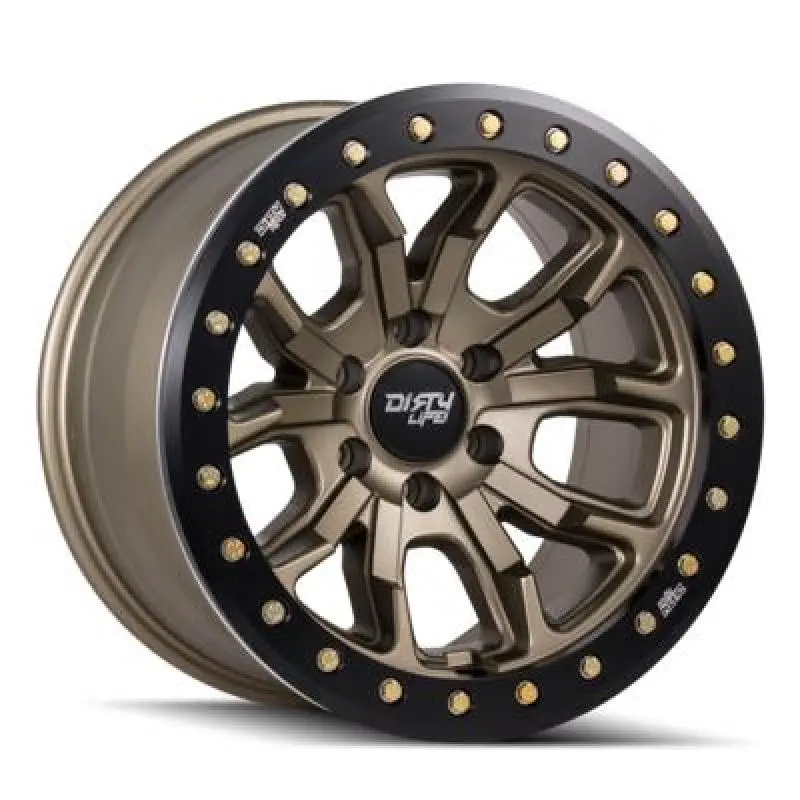 Dirty Life 9303 Dt-1 17X9 / 5X127 Bp / -12Mm Offset / 78.1Mm Hub Satin Gold Wheel - Beadlock 1