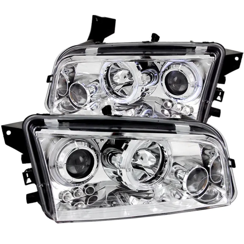 Anzo 2006-2010 Dodge Charger Projector Headlights W/ Halo Chrome 1
