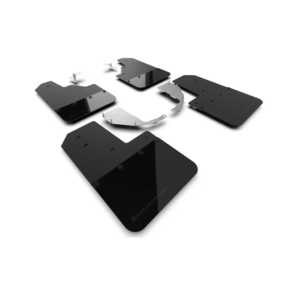21+ Ford Bronco Mud Flaps (Steel Bmpr - No Rptr/Sprt - No Rr/Rb) Blk W/Met. Blk Logo 1