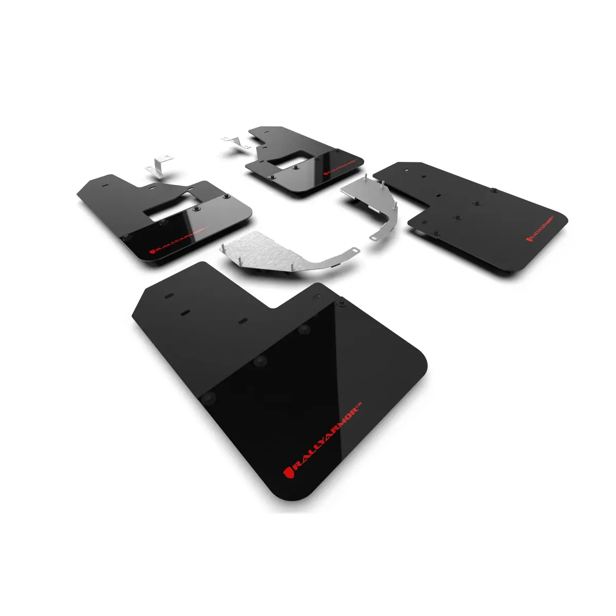 21+ Ford Bronco Mud Flaps (Steel Bmpr + Rb - No Rptr/Sprt) Blk W/Red Logo 1