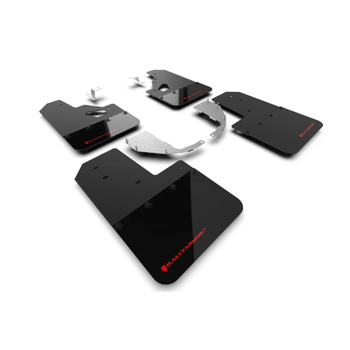 21+ Ford Bronco Mud Flaps (Steel Bmpr + Rr - No Rptr/Sprt) Blk W/Red Logo 1