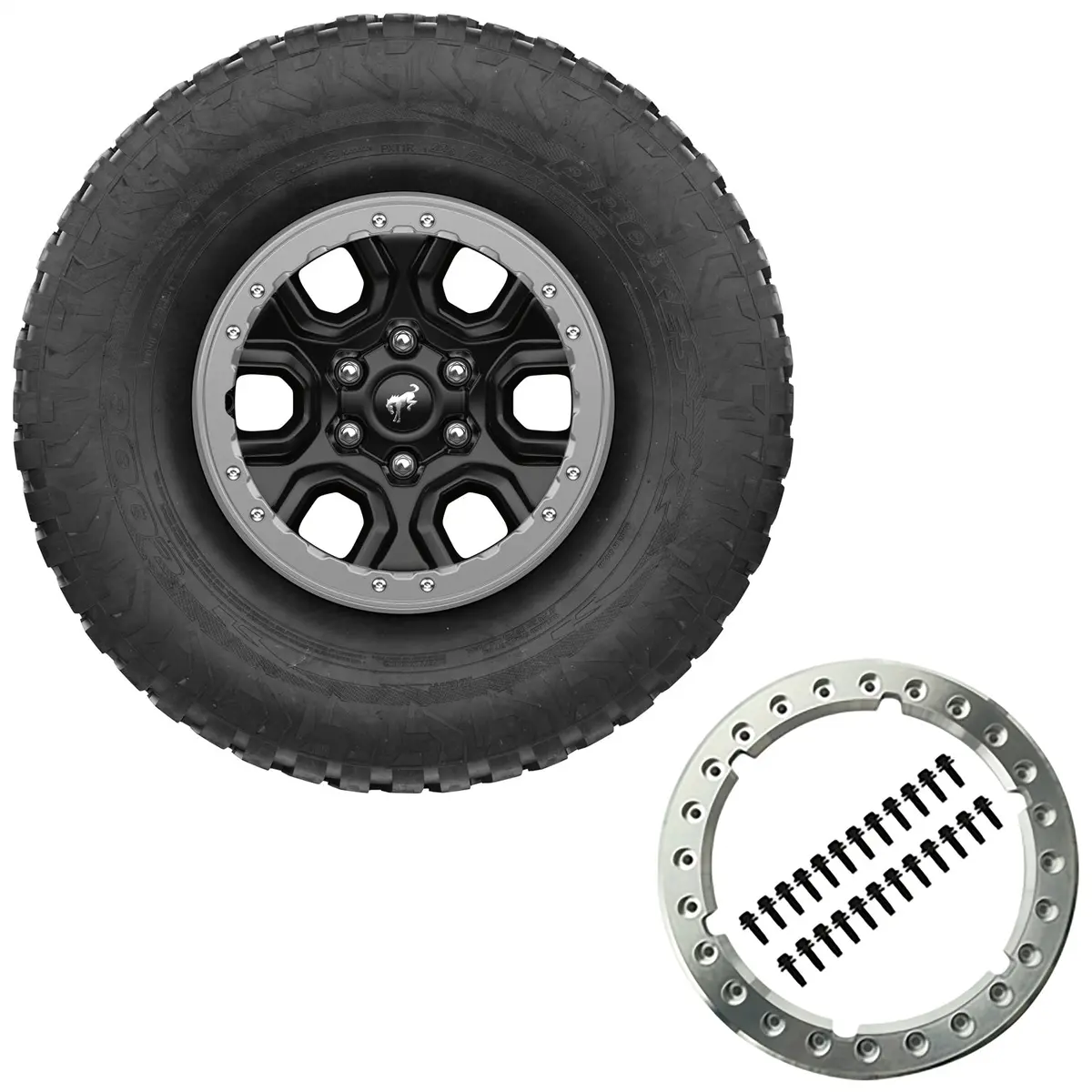 21+ Bronco 17 X 8.5" Beadlock Wheel Kit - Sasquatch 1