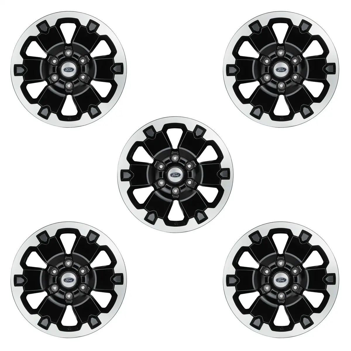 21+ Bronco 18"X8.5" Wheel Kit - Machined Face/Gloss Black 1