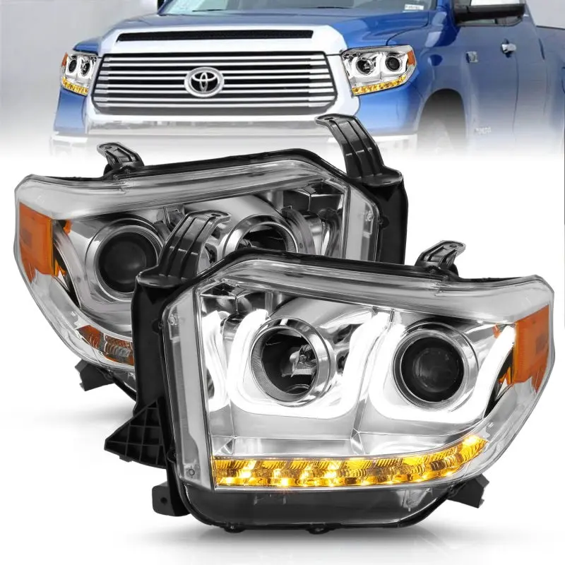 Anzo 2014-2016 Toyota Tundra Projector Headlights W/ U-Bar Chrome 1