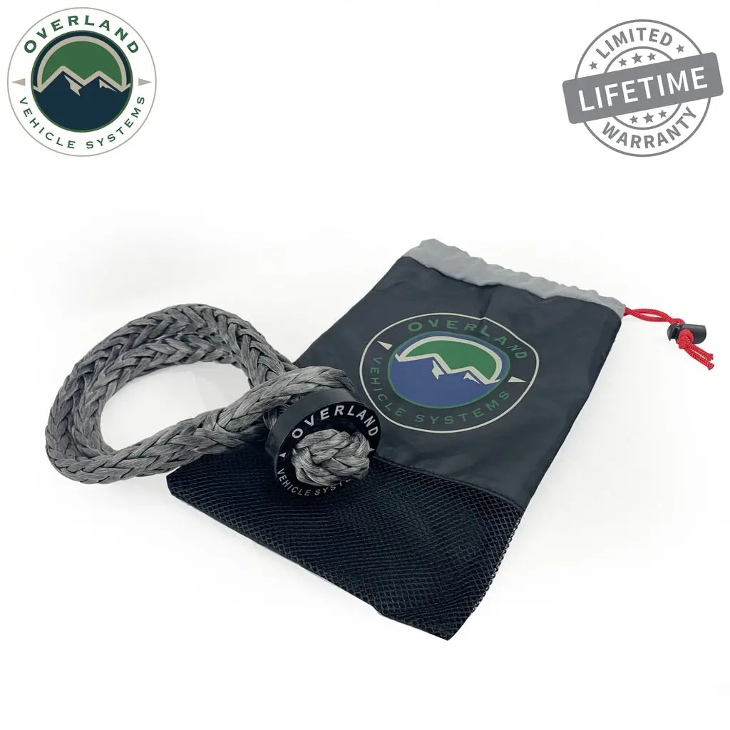 22" Soft Shackle 5/8" Diameter Soft Shackle Recovery 44,500 Lbs With 2.5" Steel Collar And Storage Bag 1