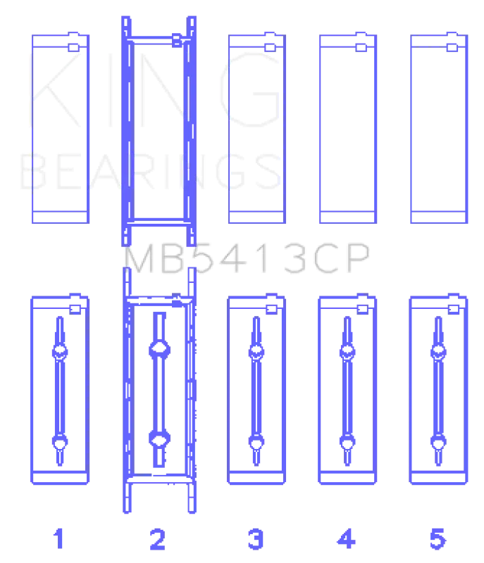 King Opel Lnf / Lsj / L42/61 / Z22se Crankshaft Main Bearing Set (Set Of 5) 1