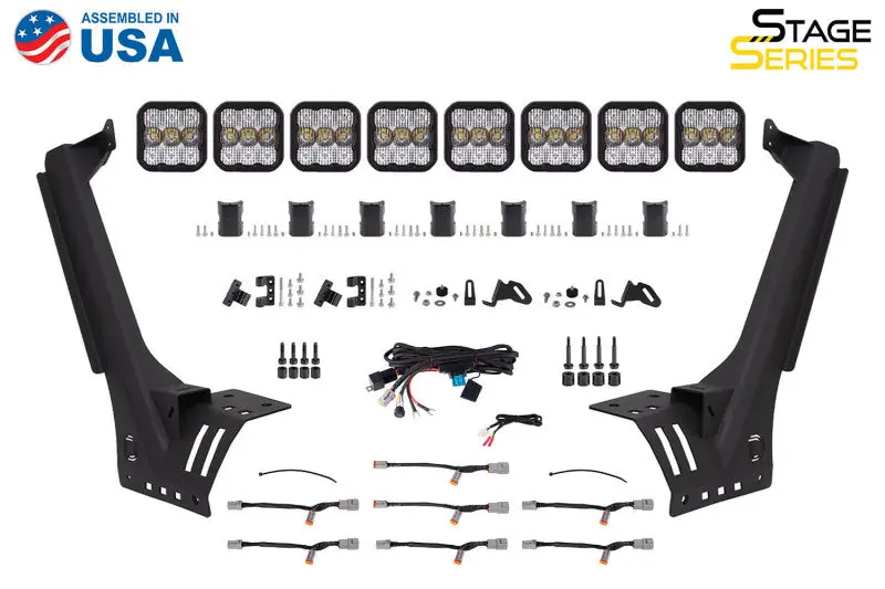 Diode Dynamics Jeep Jl Ss5 Sport Crosslink Windshield - White Combo Lightbar Kit 2