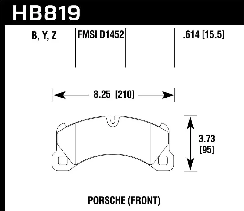 Hawk 11-13 Porsche Cayenne Hps 5.0 Front Brake Pads 1