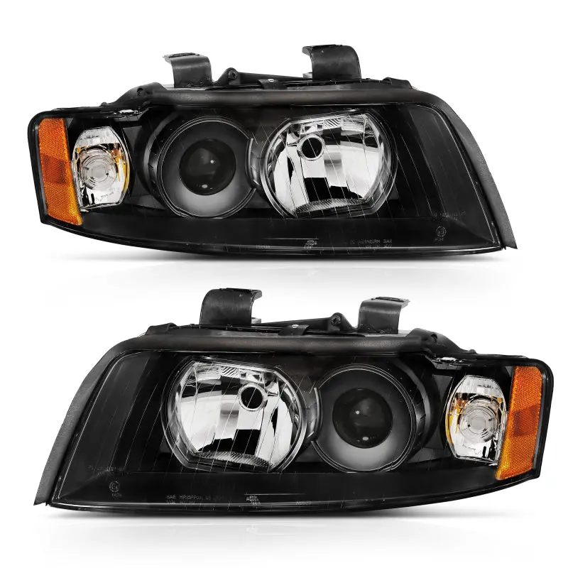 Anzo 2002-2005 Audi A4 Projector Headlight Black G2 (Halogen Type) 1