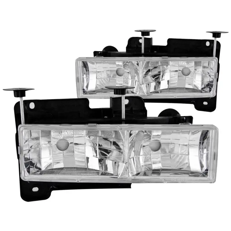 Anzo 1988-1998 Chevrolet C1500 Crystal Headlights Chrome W/O Bulbs 1