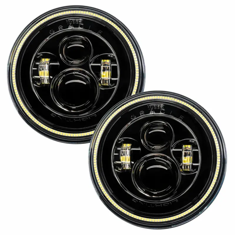 Oracle 7In High Powered Led Headlights - Black Bezel - White 2