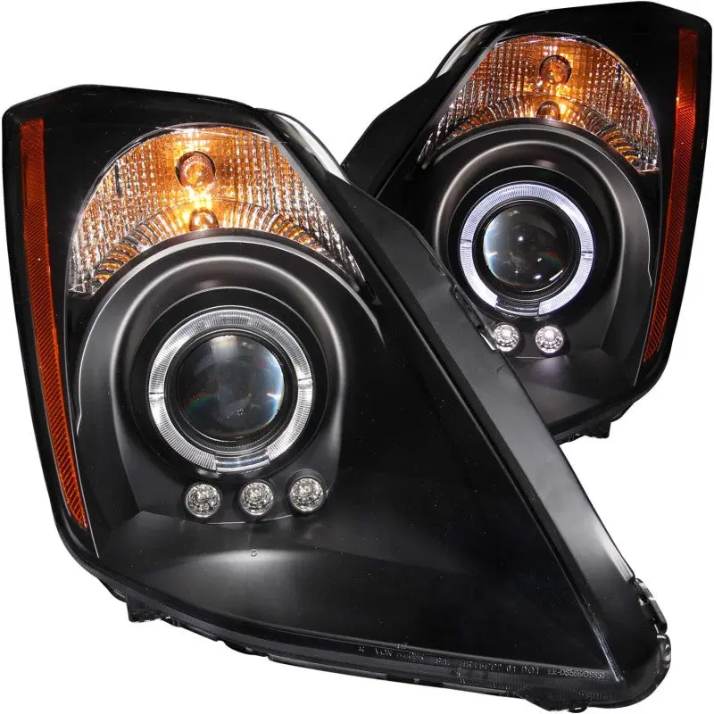 Anzo 2003-2005 Nissan 350Z Projector Headlights W/ Halo Black 1