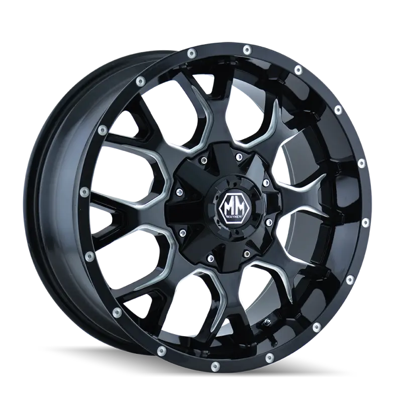 Mayhem 8015 Warrior 20X9 / 5X127 Bp / 0Mm Offset / 87Mm Hub Black W/ Milled Spokes Wheel 1