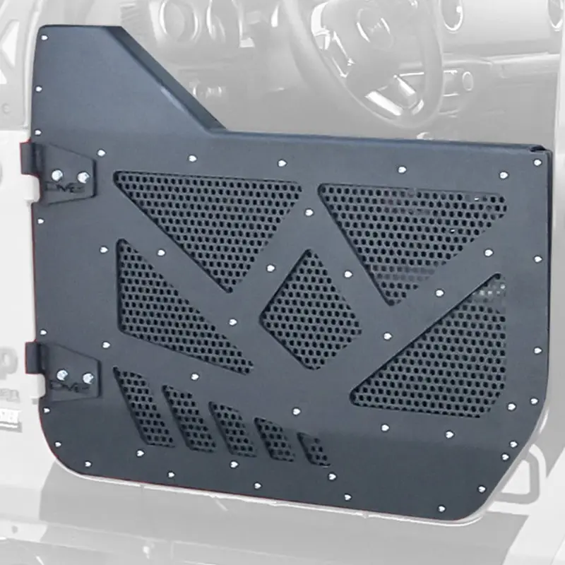 Dv8 18-22 Jeep 4 Door Jl/Jt Aluminum Half Doors With Perforated Mesh Rear 1