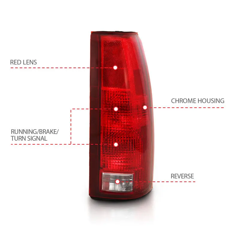 Anzo 1988-1999 Chevy C1500 Taillight Red/Clear Lens W/ Circuit Board(Oe Replacement) 2