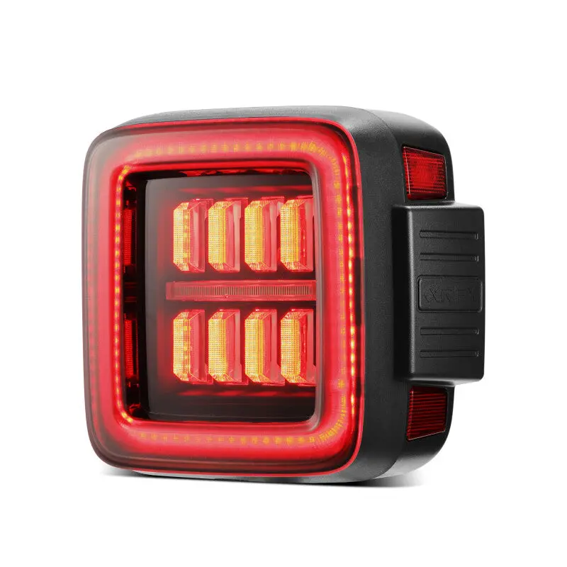 Alpharex 18-23 Jeep Wrangler Jl Nova Prismatic Led Taillights Black-Red 2