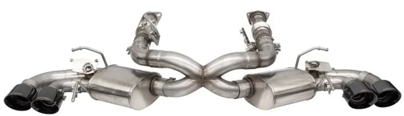 Corsa 2020 Corvette C8 3In Valved Cat-Back 4.5In Blk Quad Tips - Fits Factory Perf Exhaust W/ Afm 1