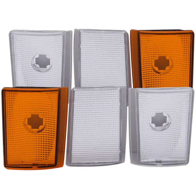 Anzo Corner Lights 1988-1993 Chevrolet C1500 Euro Corner Lights 4 Crystal Chrome / 2 Crystal Amber 1