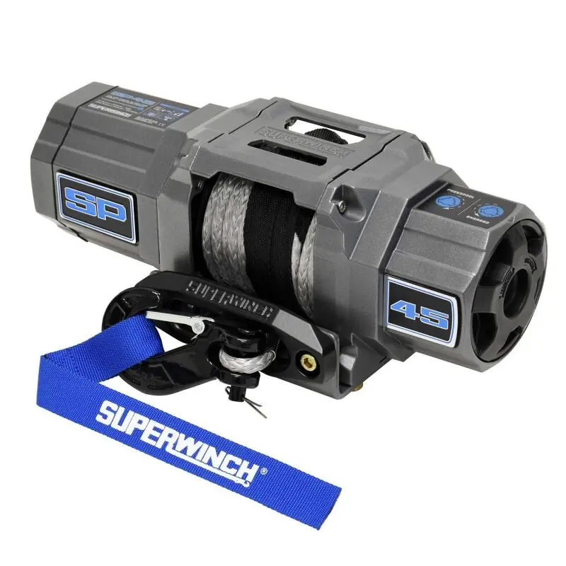 Superwinch 4500 Lbs 12V Dc 1/4In X 40Ft Synthetic Rope Hawse Fairlead Sp 45Sr Winch 1