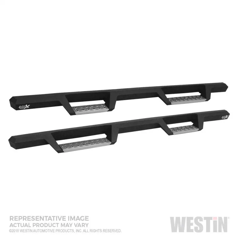 Westin 2019 Chevrolet Silverado/Sierra 1500 Crew Cab Drop Nerf Step Bars - Textured Black 1