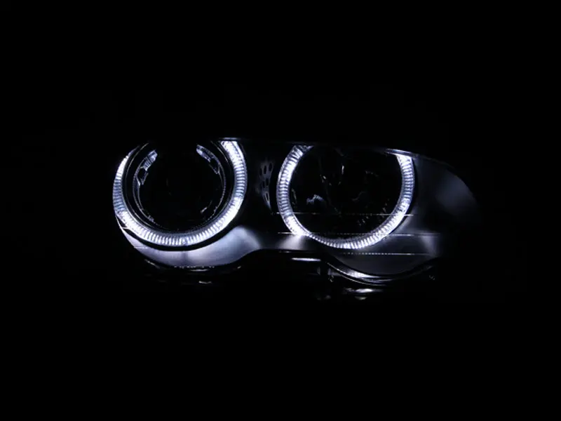 Anzo 2000-2003 Bmw 3 Series E46 Projector Headlights W/ Halo Black 2