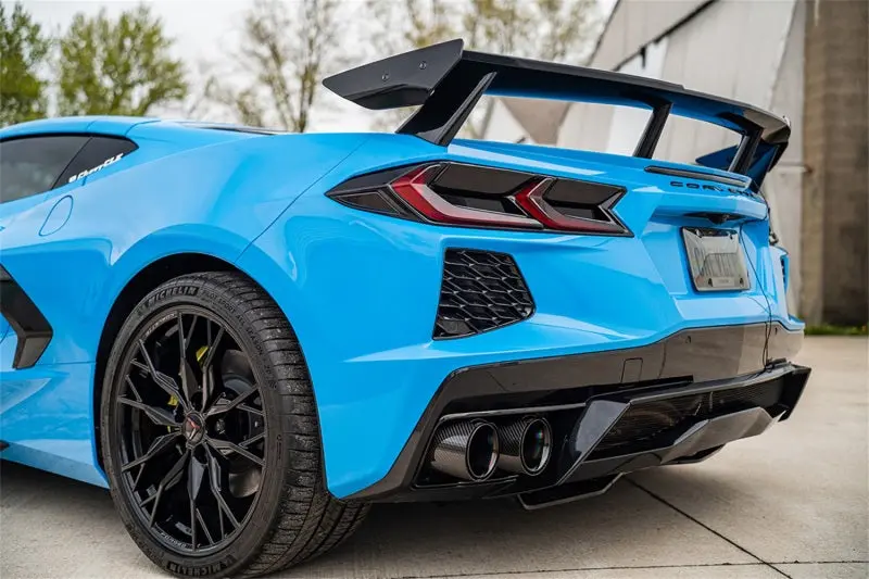 Corsa 20-23 Chevrolet Corvette C8 Rwd 3In Valved Cat-Back Delete W/ Npp W/4.5In Cf Black Pvd Tips 2