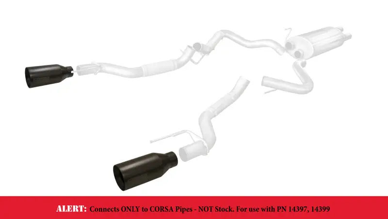 Corsa 2017 Ford F-150 Raptor 3In Inlet / 5In Outlet Black Cerakote Tip Kit (For Corsa Exhaust Only) 1