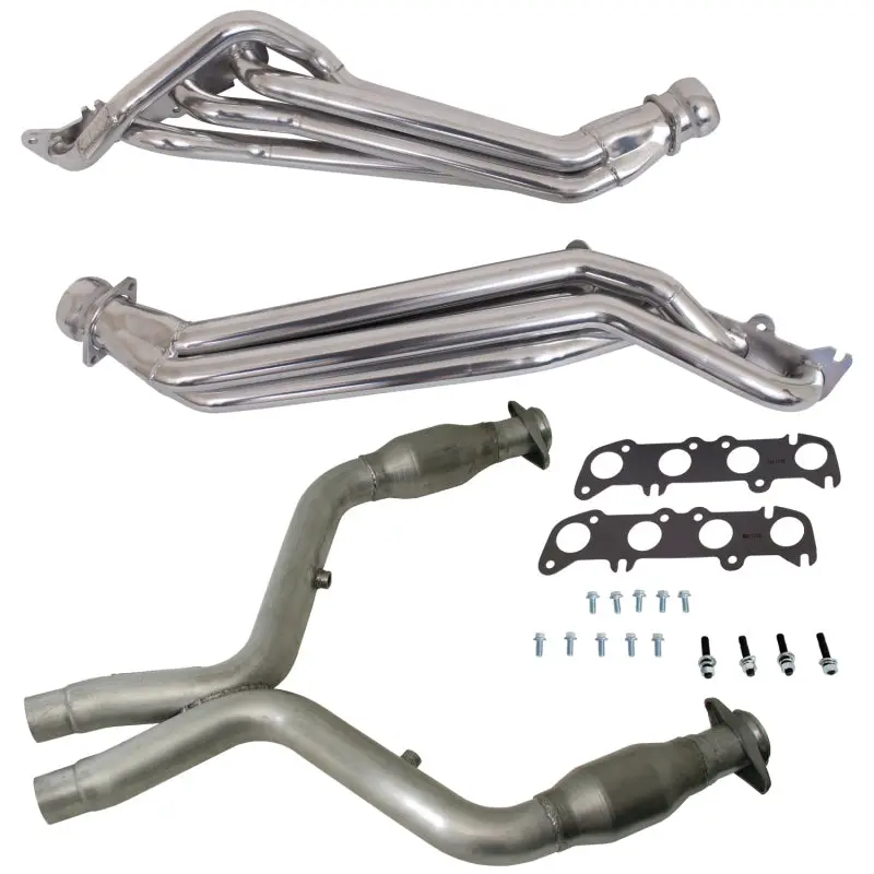 Bbk 11-14 Ford Mustang Gt 1-3/4 Long Tube Headers W/High Flow Catted Mid Pipe (Silver Ceramic) 1